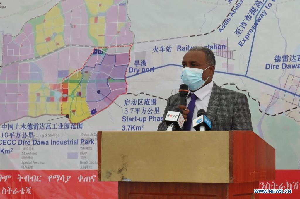 Dire Dawa City Mayor Ahmed Mohamed Bouh speaks at the launching ceremony of the China Civil Engineering Construction Corporation (CCECC) Dire Dawa Industrial Park in Dire Dawa, Ethiopia, May 28, 2021. Source: http://www.xinhuanet.com/english/2021-05/29/c_139977653.htm