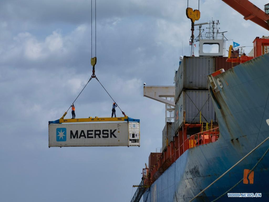 Staff members unload cargos at the new harbor of Lamu Port in Kenya, May 20, 2021. Source: http://www.xinhuanet.com/english/2021-05/21/c_139959211_7.htm