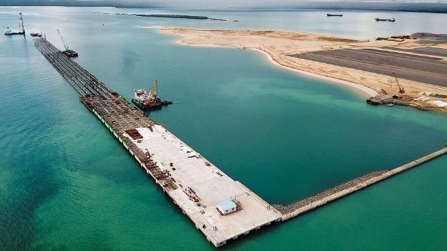 Lamu Port under construction (unknown shooting date). Source: https://www.maritime-executive.com/editorials/lamu-port-project-impacts-kenyan-fishermen-s-livelihoods