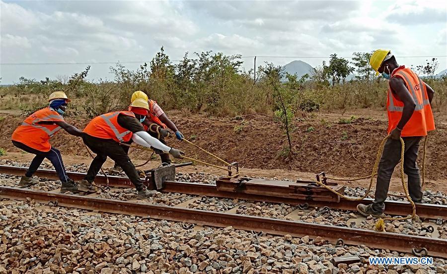 Staff members work at a site of Tanzania's Central Railway Line rehabilitation project undertaken by China Civil Engineering Construction Corporation in Tanzania on Aug. 5, 2020. Source: http://www.xinhuanet.com/english/africa/2020-08/14/c_139290023_8.htm