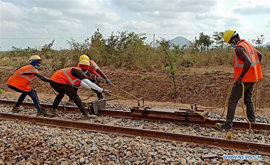 Staff members work at a site of Tanzania's Central Railway Line rehabilitation project undertaken by China Civil Engineering Construction Corporation in Tanzania on Aug. 5, 2020. Source: http://www.xinhuanet.com/english/africa/2020-08/14/c_139290023_8.htm